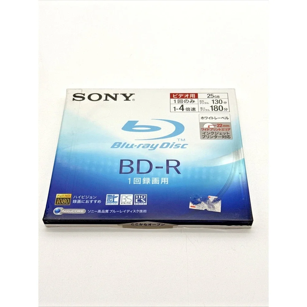 ⁠Sony BD-R 25GB 1-4x Blu-ray Disc Made in Japan Printable Sealed BNR1VBPJ4⁠
